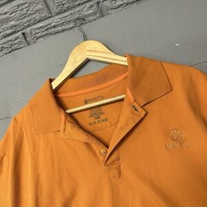 Beretta Men's Light Orange Polo‎ Shirt Embroidered Size XXL 2XL